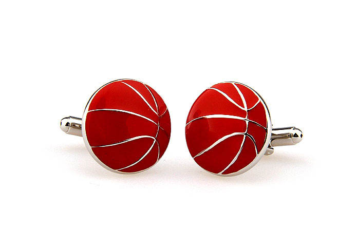 Basketball Cufflinks  Red Festive Cufflinks Paint Cufflinks Sports Wholesale & Customized  CL662944