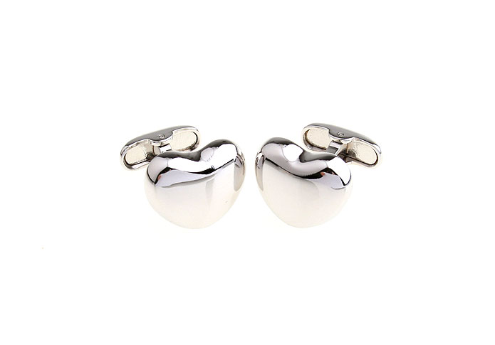 Heart shaped Cufflinks  Silver Texture Cufflinks Metal Cufflinks Wholesale & Customized  CL652892