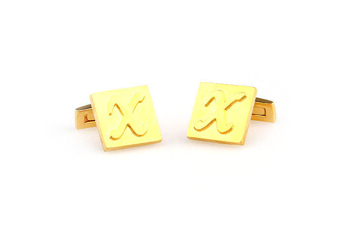 26 Letters X Cufflinks  Gold Luxury Cufflinks Metal Cufflinks Symbol Wholesale & Customized  CL668050