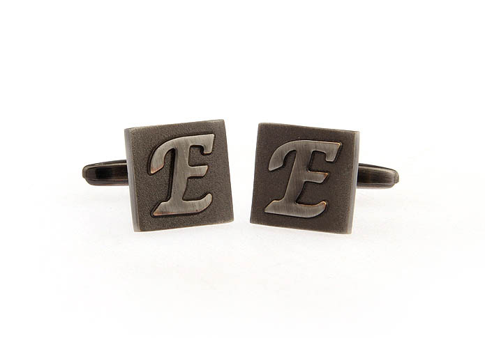 26 Letters E Cufflinks  Gray Steady Cufflinks Metal Cufflinks Symbol Wholesale & Customized  CL668221