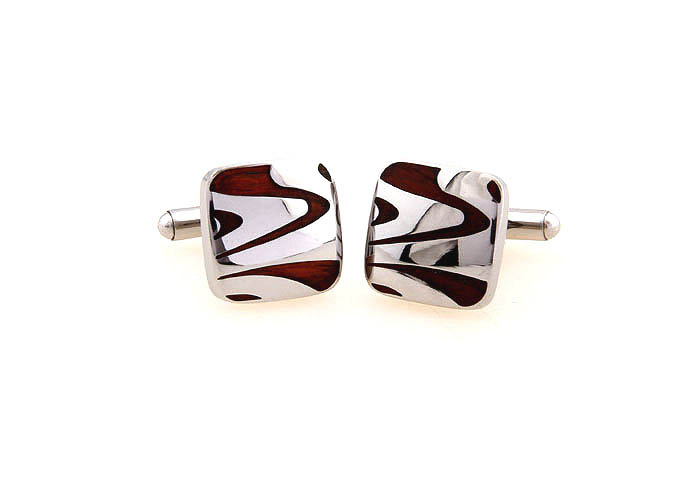 Waves Cufflinks  Khaki Dressed Cufflinks Stainless Steel Cufflinks Wholesale & Customized  CL620796