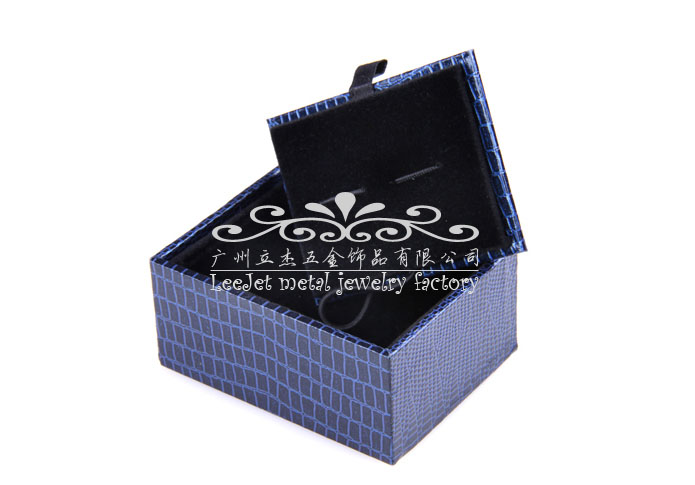 Imitation leather + Plastic Cufflinks Boxes  Blue Elegant Cufflinks Boxes Cufflinks Boxes Wholesale & Customized  CL210424