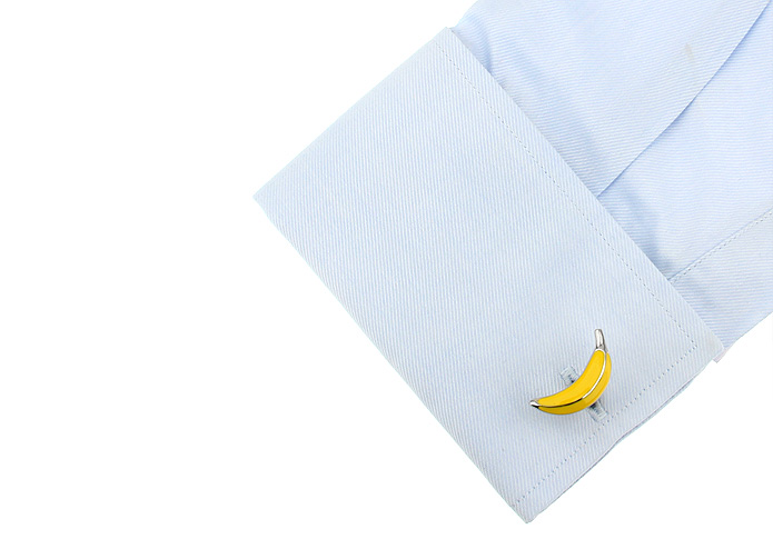 Banana Cufflinks Yellow Lively Cufflinks Paint Cufflinks Food and Drink Wholesale & Customized CL655147