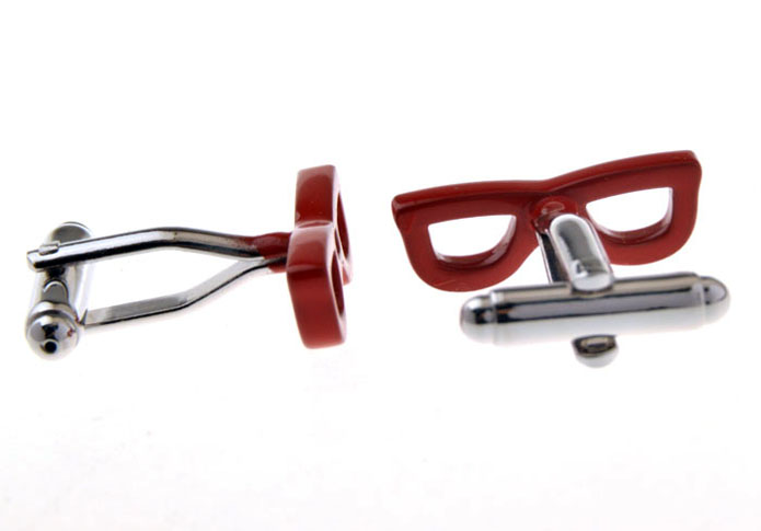 Glasses Frames Cufflinks  Red Festive Cufflinks Paint Cufflinks Hipster Wear Wholesale & Customized  CL655707