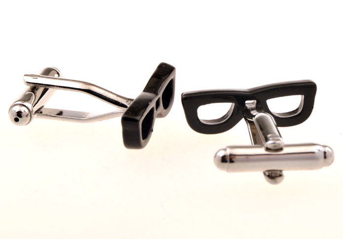 Glasses Frames Cufflinks  Black Classic Cufflinks Paint Cufflinks Hipster Wear Wholesale & Customized  CL655751