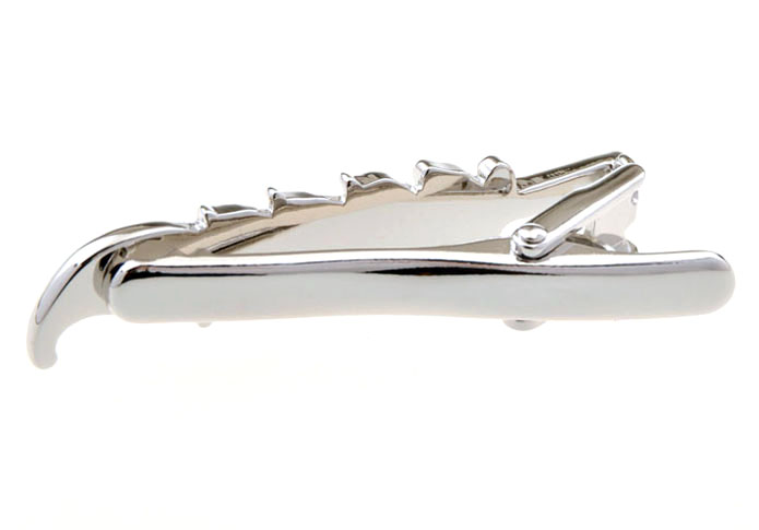 Silver Texture Tie Clips Metal Tie Clips Flags Wholesale & Customized CL850894