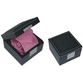 Imitation leather + Plastic Tie Boxes  Black Classic Tie Boxes Tie Boxes Wholesale & Customized  CL210569