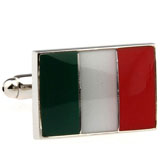 Italian flag Cufflinks  Multi Color Fashion Cufflinks Gem Cufflinks Flag Wholesale & Customized  CL650927