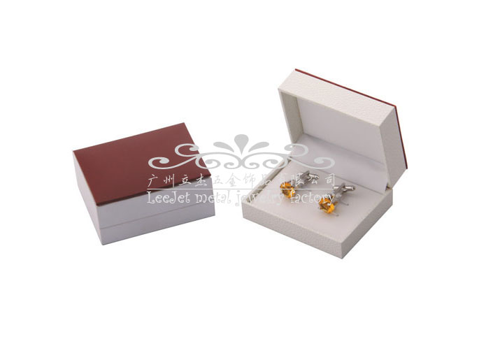 Imitation leather + Plastic Cufflinks Boxes  Khaki Dressed Cufflinks Boxes Cufflinks Boxes Wholesale & Customized  CL210506