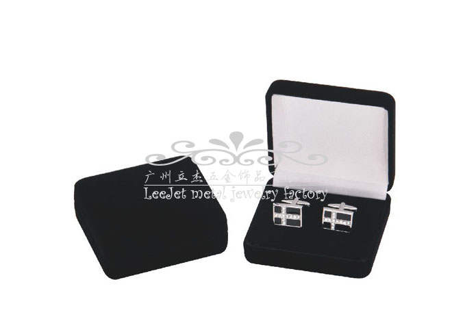 Qualitative Flannelette + Plastic Cufflinks Boxes  Black Classic Cufflinks Boxes Cufflinks Boxes Wholesale & Customized  CL210558