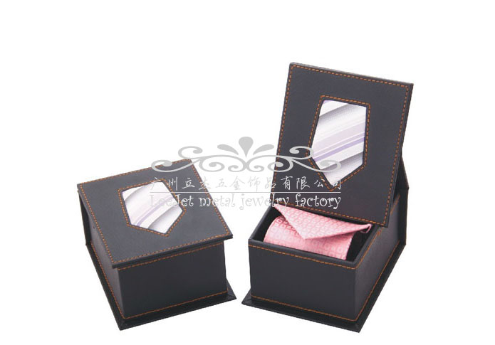 Imitation leather + Plastic Tie Boxes  Black Classic Tie Boxes Tie Boxes Wholesale & Customized  CL210576
