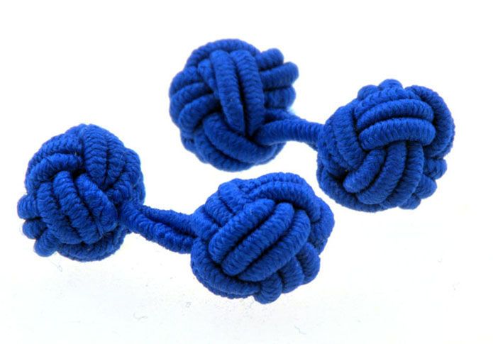  Blue Elegant Cufflinks Silk Cufflinks Knot Wholesale & Customized  CL656115