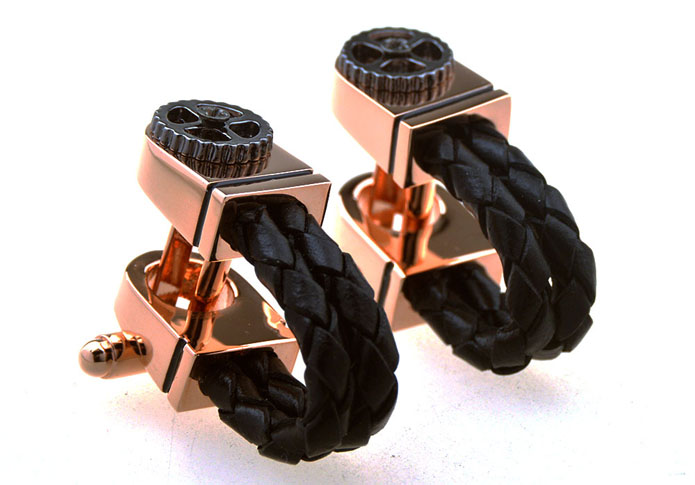 Leather Chain Cufflinks  Black Classic Cufflinks Silk Cufflinks Knot Wholesale & Customized  CL656550