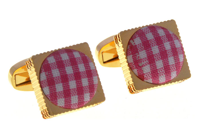Plaid Cloth Cufflinks  Pink Charm Cufflinks Silk Cufflinks Funny Wholesale & Customized  CL656849