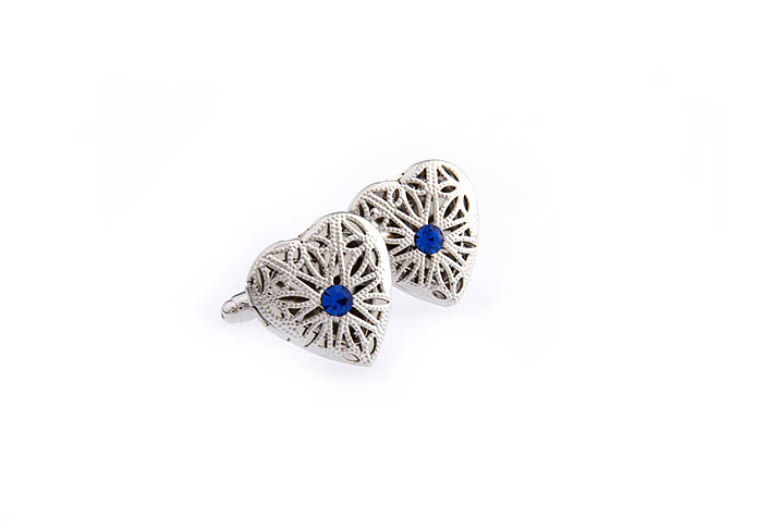 Heart shaped switch Cufflinks  Blue Elegant Cufflinks Crystal Cufflinks Funny Wholesale & Customized  CL630783