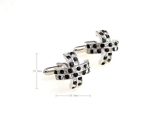  Black White Cufflinks Crystal Cufflinks Wholesale & Customized  CL652283