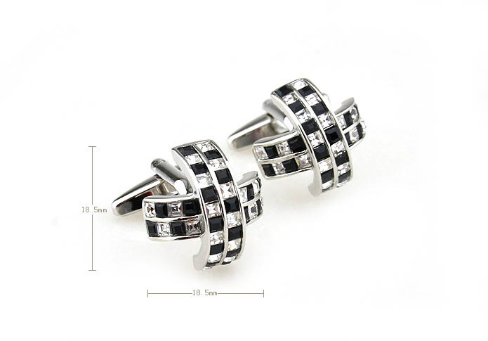  Black White Cufflinks Crystal Cufflinks Wholesale & Customized  CL652338
