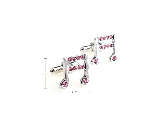 Musical notes Cufflinks  Pink Charm Cufflinks Crystal Cufflinks Music Wholesale & Customized  CL652395