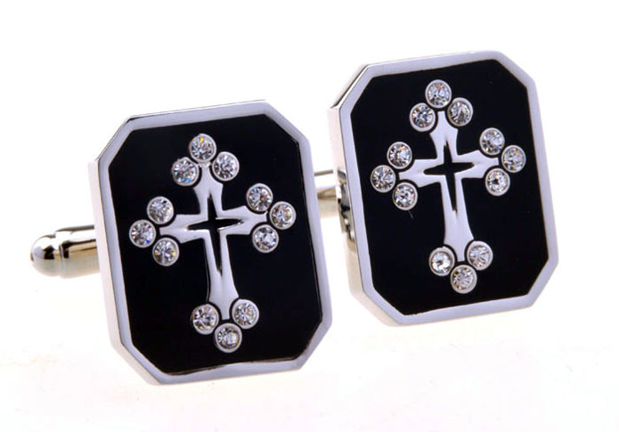 Cross Cufflinks  White Purity Cufflinks Crystal Cufflinks Religious and Zen Wholesale & Customized  CL653594