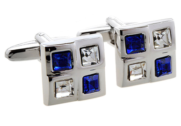  Blue White Cufflinks Crystal Cufflinks Wholesale & Customized  CL654168
