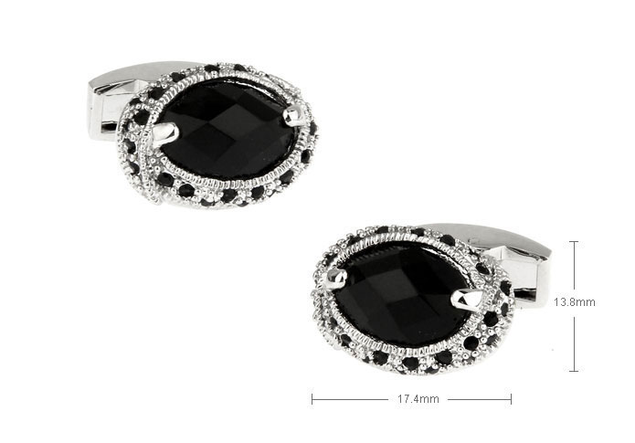  Black Classic Cufflinks Crystal Cufflinks Wholesale & Customized  CL655596
