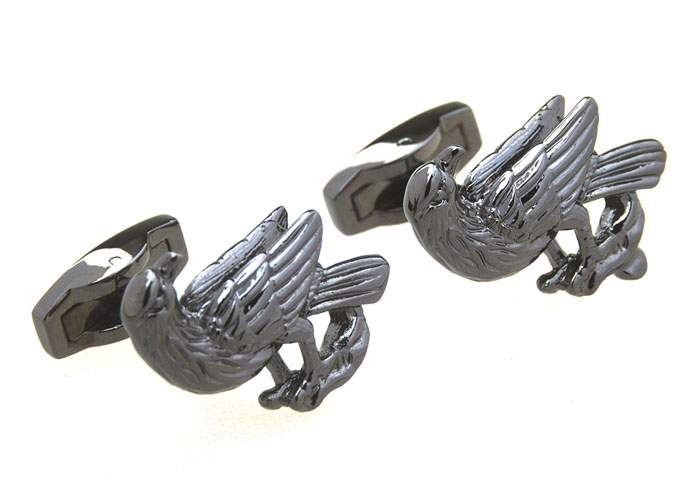 Eagle Cufflinks  Gun Metal Color Cufflinks Crystal Cufflinks Animal Wholesale & Customized  CL657030