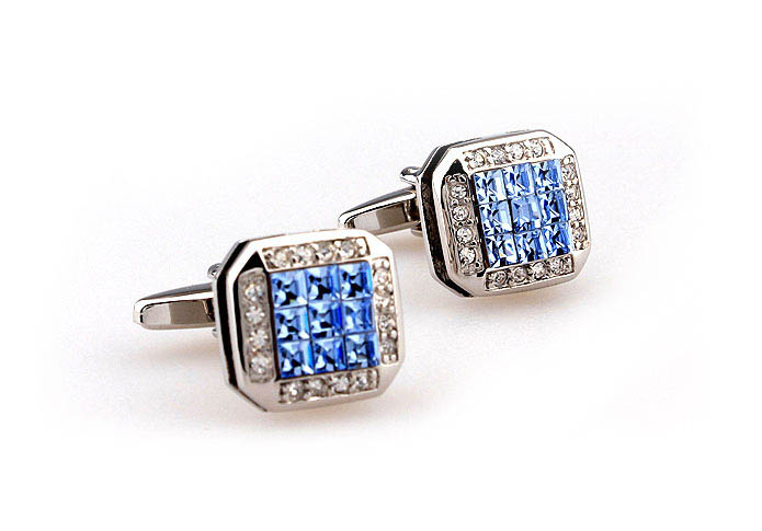  Blue White Cufflinks Crystal Cufflinks Wholesale & Customized  CL664010