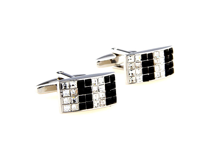  Black White Cufflinks Crystal Cufflinks Wholesale & Customized  CL664503