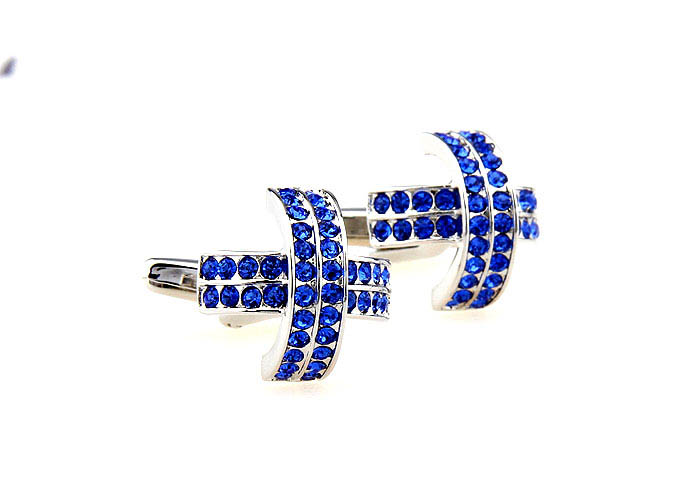 Criss-cross Cufflinks  Blue Elegant Cufflinks Crystal Cufflinks Funny Wholesale & Customized  CL664557