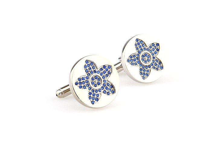 Flowers Cufflinks  Blue Elegant Cufflinks Crystal Cufflinks Funny Wholesale & Customized  CL666140