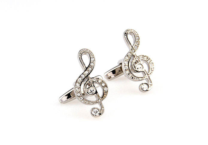 Musical notes Cufflinks  White Purity Cufflinks Crystal Cufflinks Music Wholesale & Customized  CL666382