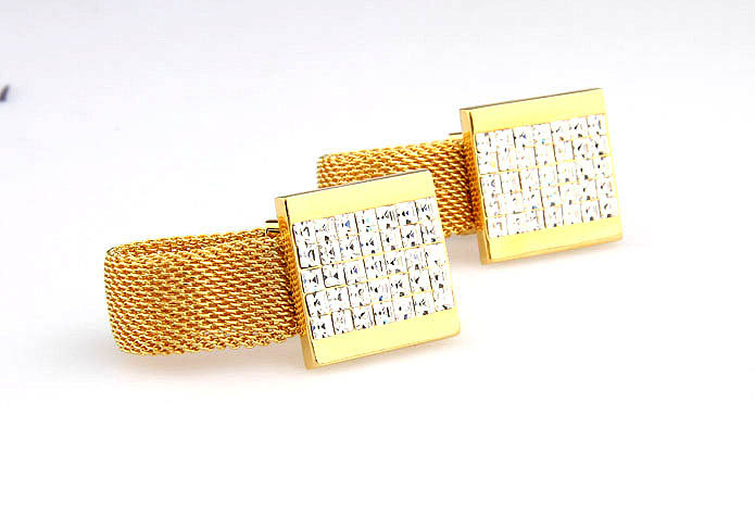 Chain Cufflinks  Gold Luxury Cufflinks Crystal Cufflinks Funny Wholesale & Customized  CL666550