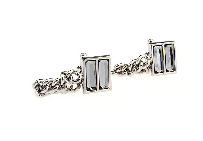 Chain Cufflinks  Gray Steady Cufflinks Crystal Cufflinks Funny Wholesale & Customized  CL666689