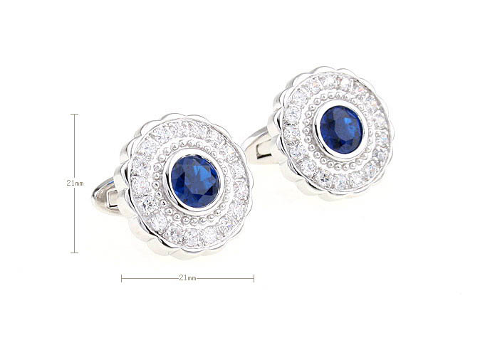  Blue White Cufflinks Crystal Cufflinks Wholesale & Customized  CL680959