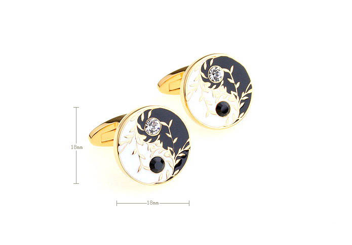 Tai Chi Chinese wind Cufflinks  Gold Luxury Cufflinks Crystal Cufflinks Religious and Zen Wholesale & Customized  CL680963
