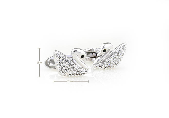 Swan Cufflinks  Black White Cufflinks Crystal Cufflinks Animal Wholesale & Customized  CL681052