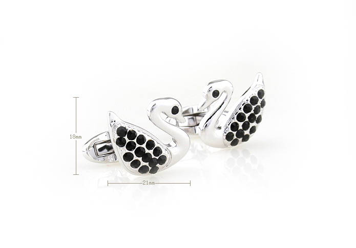 Swan Cufflinks  Black Classic Cufflinks Crystal Cufflinks Animal Wholesale & Customized  CL681055