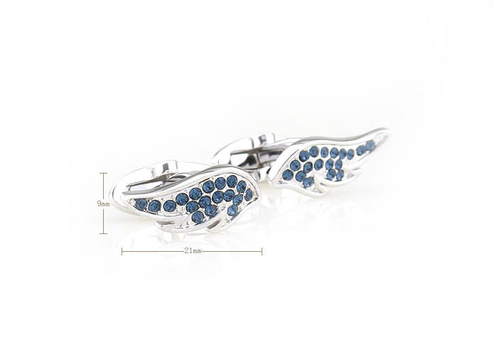 Angel wings Cufflinks  Blue Elegant Cufflinks Crystal Cufflinks Funny Wholesale & Customized  CL681057