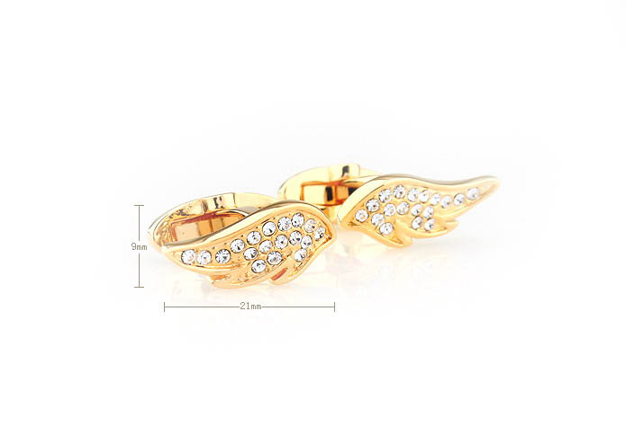 Angel wings Cufflinks  Gold Luxury Cufflinks Crystal Cufflinks Funny Wholesale & Customized  CL681058