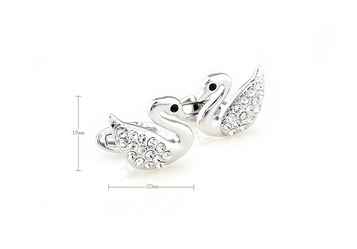 Swan Cufflinks  Black White Cufflinks Crystal Cufflinks Animal Wholesale & Customized  CL681068