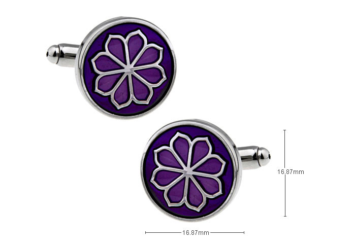 Petals Cufflinks  Purple Romantic Cufflinks Enamel Cufflinks Funny Wholesale & Customized  CL610831