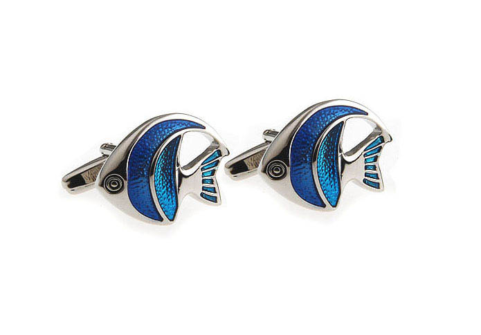 Blue Fish Cufflinks  Blue Elegant Cufflinks Enamel Cufflinks Animal Wholesale & Customized  CL630728