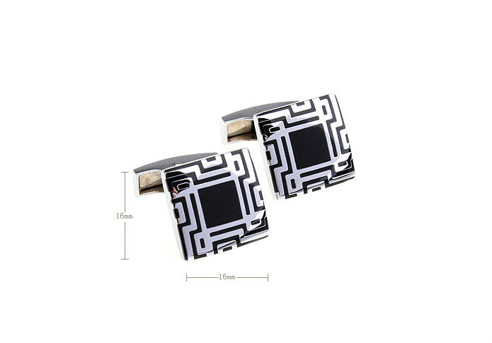Rome texture Cufflinks  Black Classic Cufflinks Enamel Cufflinks Wholesale & Customized  CL640868