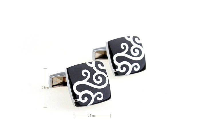 Greece pattern Cufflinks  Black Classic Cufflinks Enamel Cufflinks Wholesale & Customized  CL640877