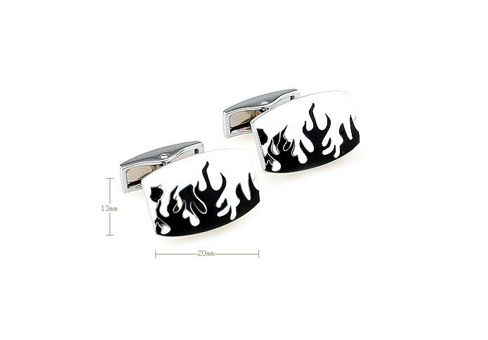 Raging fire Cufflinks  Black Classic Cufflinks Enamel Cufflinks Wholesale & Customized  CL640883