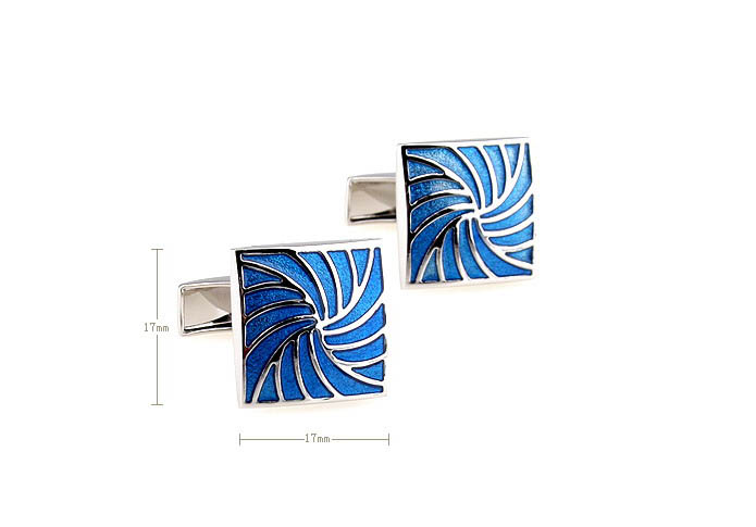 Hyun flowers Cufflinks  Blue Elegant Cufflinks Enamel Cufflinks Wholesale & Customized  CL640902