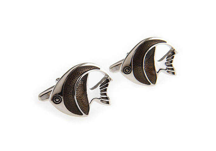 Fish Cufflinks  Gray Steady Cufflinks Enamel Cufflinks Animal Wholesale & Customized  CL640907