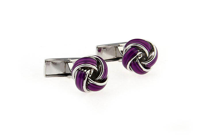 Purple Romantic Cufflinks Enamel Cufflinks Knot Wholesale & Customized  CL651239