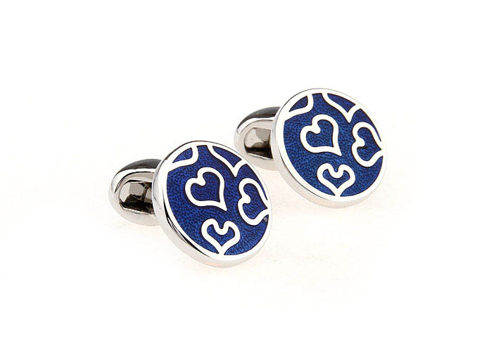 Heart shaped Cufflinks  Blue Elegant Cufflinks Enamel Cufflinks Recreation Wholesale & Customized  CL651266
