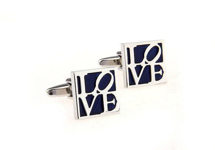 Love Cufflinks  Blue Elegant Cufflinks Enamel Cufflinks Symbol Wholesale & Customized  CL651272